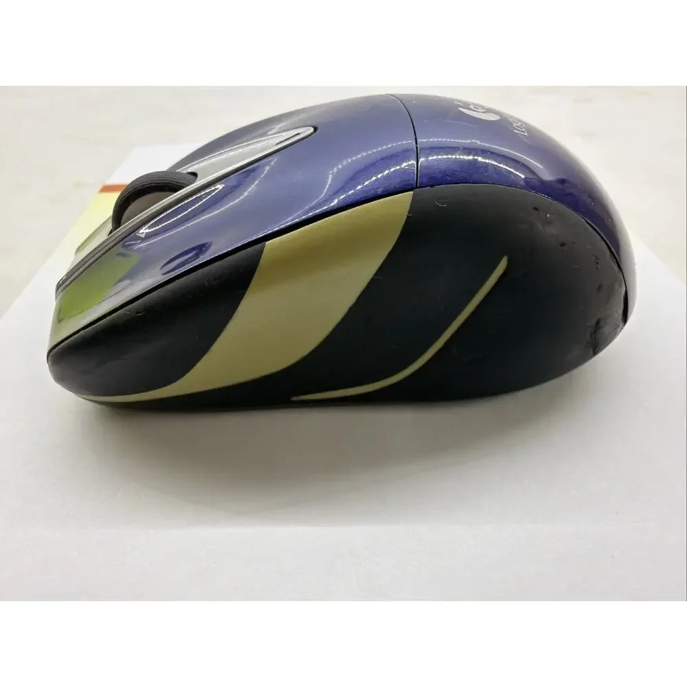 Logitech M525 Wireless Blue Mouse Ambidextrous Receiver Tested & Working